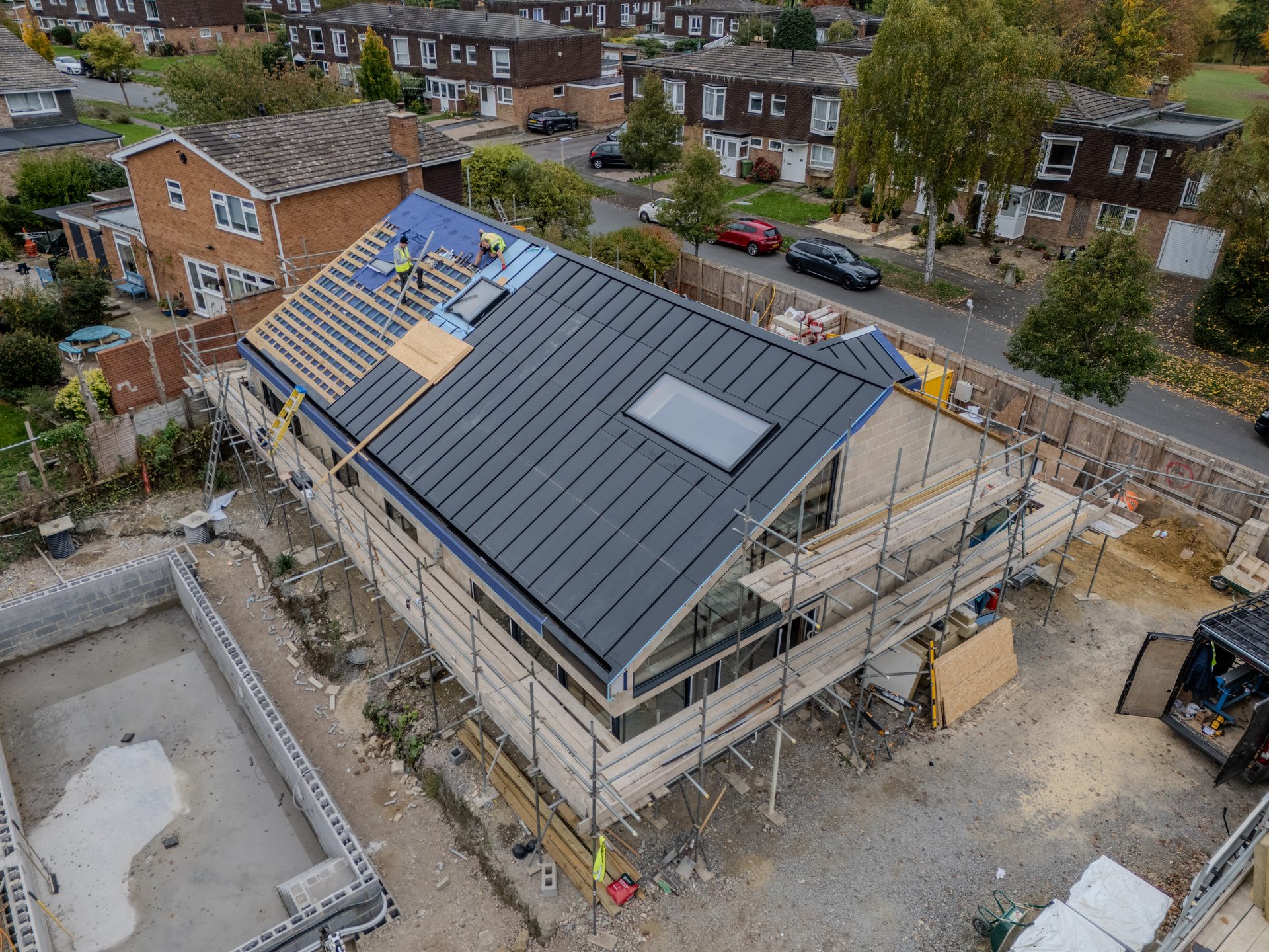 Cheltenham Roofit.Solar installation aerial view